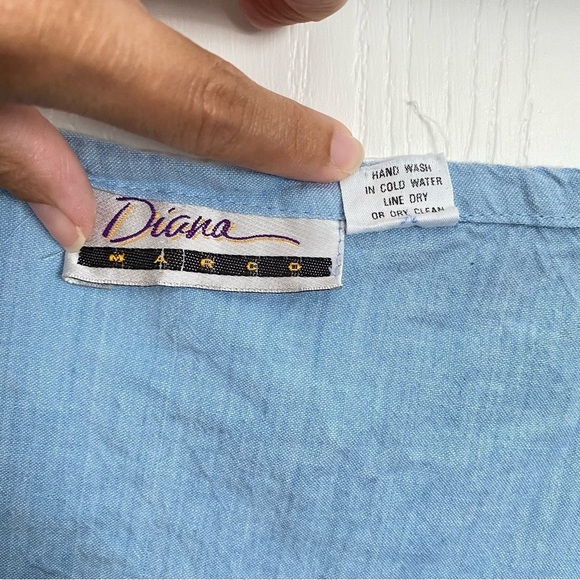 Vintage Diana Marco Light Blue Chambray Dress Size 1X - Picture 7 of 9